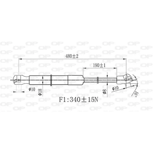 Pneumatická pružina, Batožinový/nákladný priestor GSR6433.00 (OPEN PARTS) - obr. 1