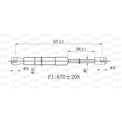 Pneumatická pružina, Batožinový/nákladný priestor GSR6502.00 (OPEN PARTS) - obr. 1