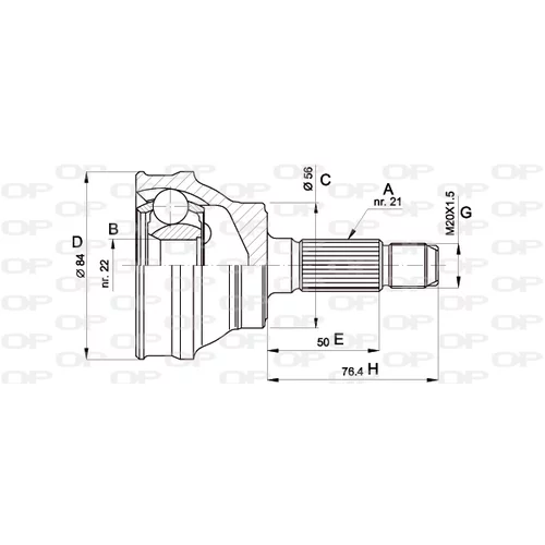 Sada kĺbov hnacieho hriadeľa OPEN PARTS CVJ5060.10