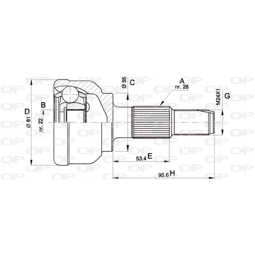 Sada kĺbov hnacieho hriadeľa OPEN PARTS CVJ5124.10