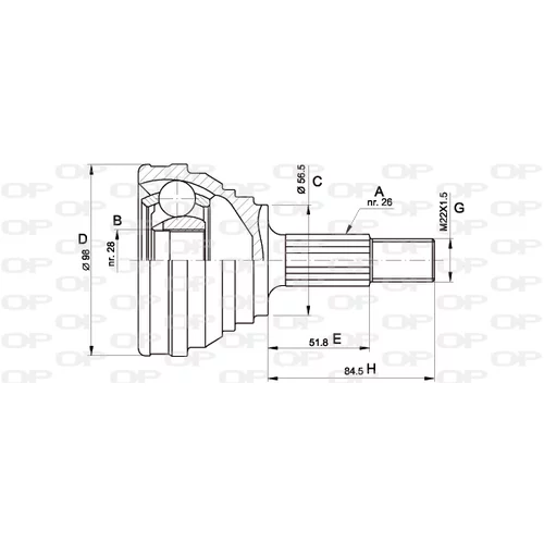 Sada kĺbov hnacieho hriadeľa OPEN PARTS CVJ5149.10