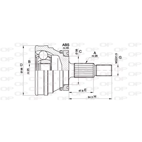 Sada kĺbov hnacieho hriadeľa OPEN PARTS CVJ5169.10