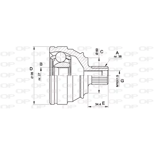 Sada kĺbov hnacieho hriadeľa CVJ5228.10 (OPEN PARTS)