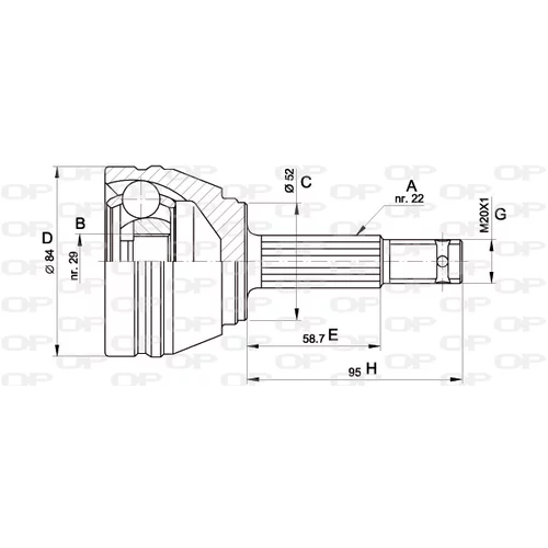 Sada kĺbov hnacieho hriadeľa OPEN PARTS CVJ5231.10