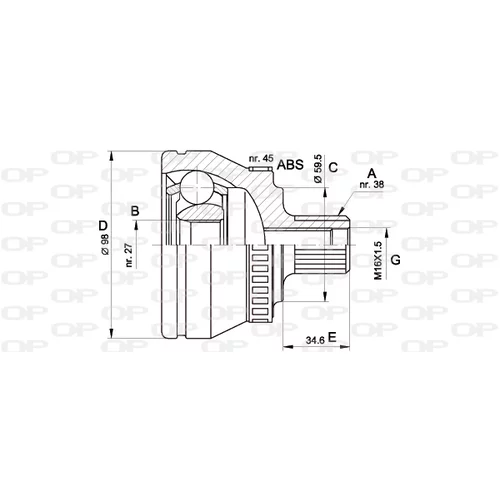 Sada kĺbov hnacieho hriadeľa OPEN PARTS CVJ5261.10