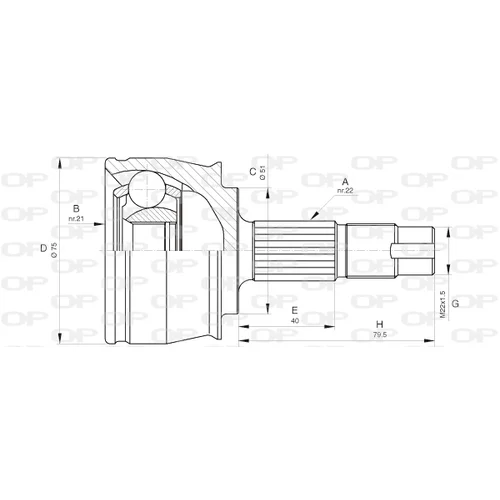 Sada kĺbov hnacieho hriadeľa OPEN PARTS CVJ5291.10