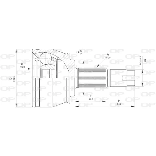 Sada kĺbov hnacieho hriadeľa OPEN PARTS CVJ5532.10