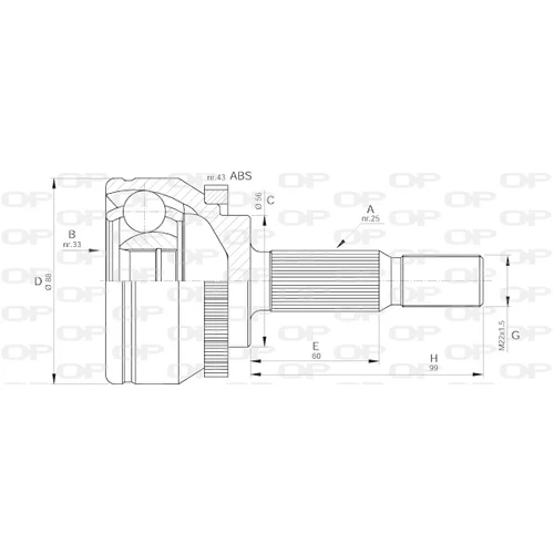 Sada kĺbov hnacieho hriadeľa OPEN PARTS CVJ5574.10