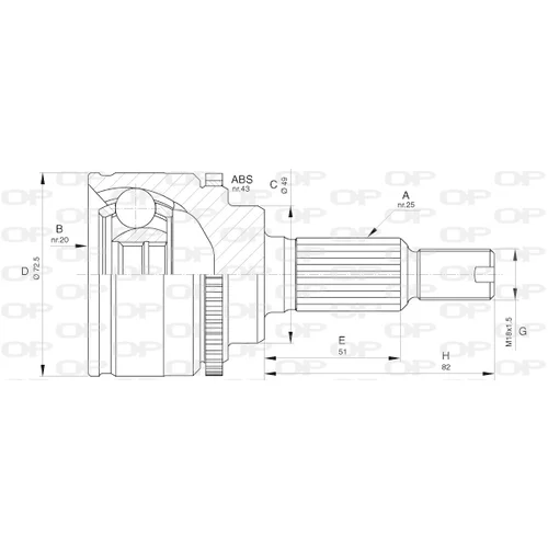 Sada kĺbov hnacieho hriadeľa OPEN PARTS CVJ5657.10