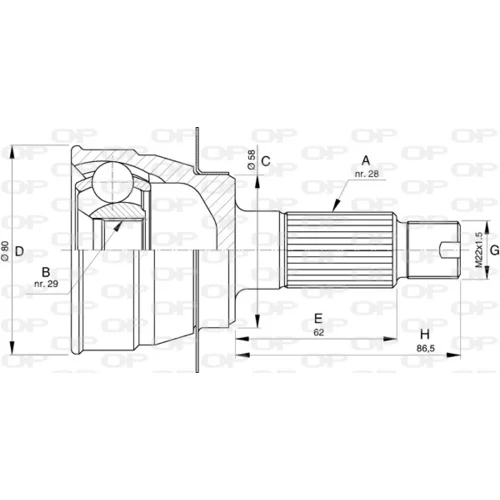 Sada kĺbov hnacieho hriadeľa OPEN PARTS CVJ5732.10