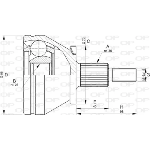 Sada kĺbov hnacieho hriadeľa OPEN PARTS CVJ5753.10