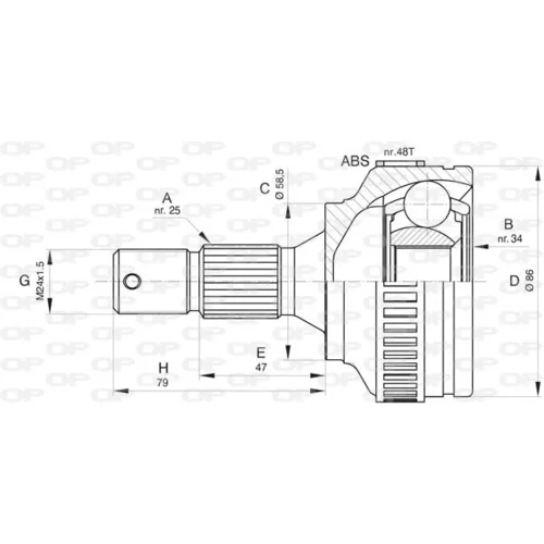 Sada kĺbov hnacieho hriadeľa OPEN PARTS CVJ5830.10
