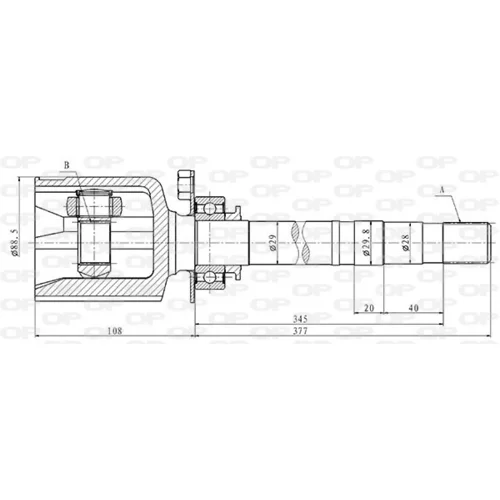 Sada kĺbov hnacieho hriadeľa OPEN PARTS CVJ5850.20