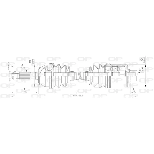 Hnací hriadeľ OPEN PARTS DRS6022.00