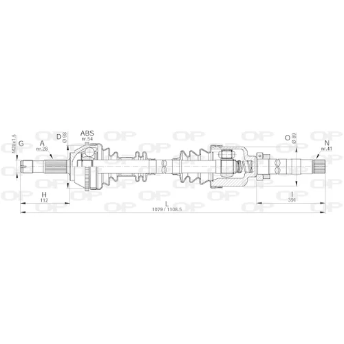 Hnací hriadeľ OPEN PARTS DRS6144.00