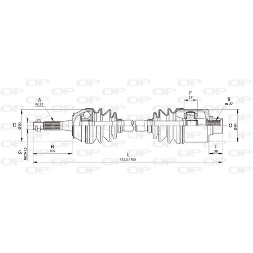 Hnací hriadeľ OPEN PARTS DRS6148.00
