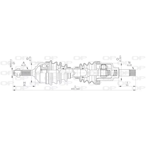 Hnací hriadeľ OPEN PARTS DRS6155.00