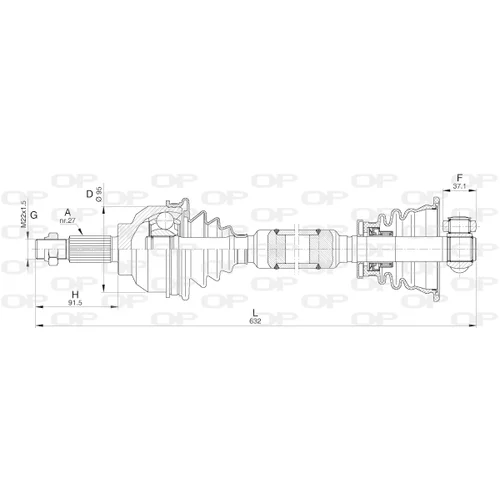 Hnací hriadeľ OPEN PARTS DRS6241.00