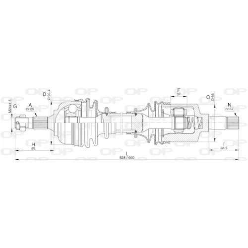 Hnací hriadeľ OPEN PARTS DRS6315.00