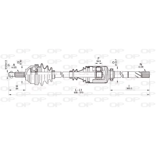 Hnací hriadeľ OPEN PARTS DRS6344.00