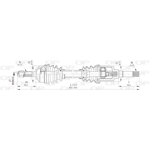 Hnací hriadeľ OPEN PARTS DRS6391.00
