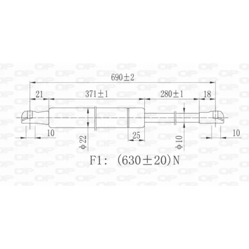 Pneumatická pružina, Batožinový/nákladný priestor GSR6050.00 (OPEN PARTS) - obr. 1