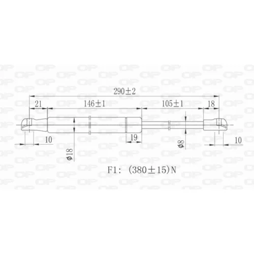 Pneumatická pružina, Batožinový/nákladný priestor GSR6091.00 (OPEN PARTS) - obr. 1