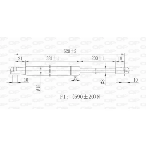 Pneumatická pružina, Batožinový/nákladný priestor GSR6141.00 (OPEN PARTS) - obr. 1