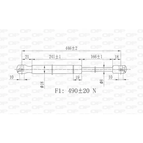 Pneumatická pružina, Batožinový/nákladný priestor GSR6424.00 (OPEN PARTS) - obr. 1