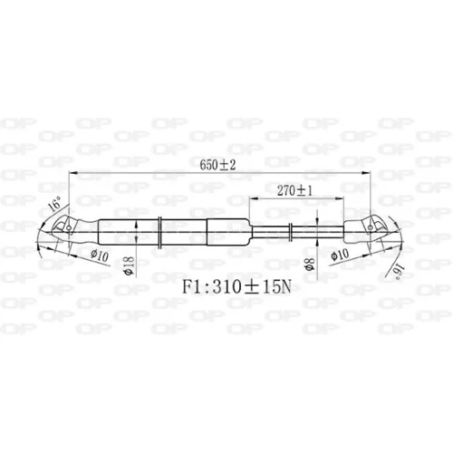 Plynová vzpera, kapota motora OPEN PARTS GSR6429.00