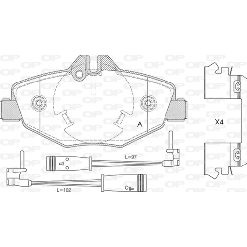Sada brzdových platničiek kotúčovej brzdy OPEN PARTS BPA0990.02