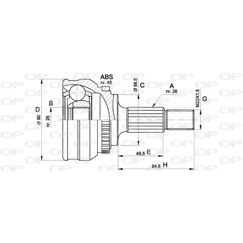 Sada kĺbov hnacieho hriadeľa OPEN PARTS CVJ5217.10