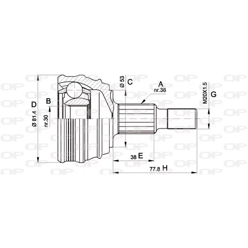 Sada kĺbov hnacieho hriadeľa CVJ5235.10 (OPEN PARTS)