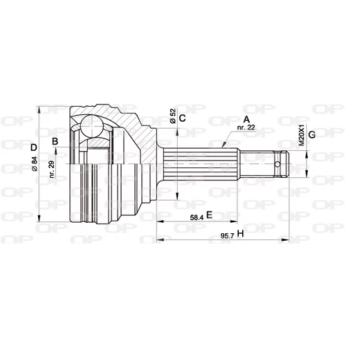 Sada kĺbov hnacieho hriadeľa OPEN PARTS CVJ5389.10