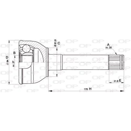 Sada kĺbov hnacieho hriadeľa OPEN PARTS CVJ5429.10