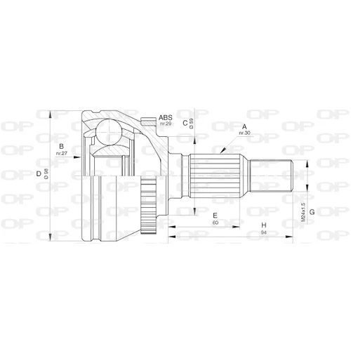 Sada kĺbov hnacieho hriadeľa CVJ5636.10 (OPEN PARTS)