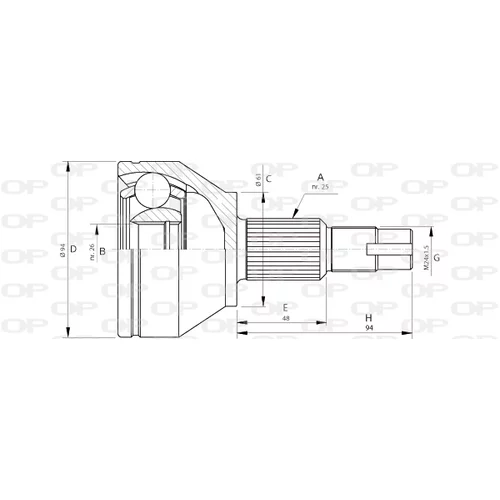 Sada kĺbov hnacieho hriadeľa OPEN PARTS CVJ5706.10