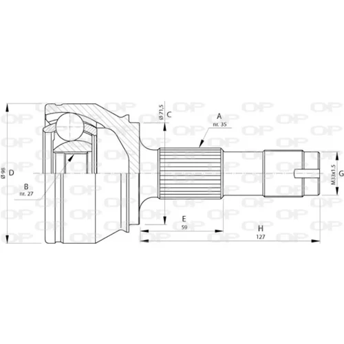Sada kĺbov hnacieho hriadeľa OPEN PARTS CVJ5718.10