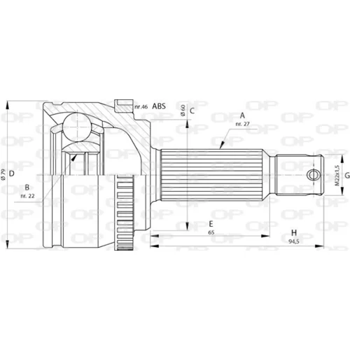 Sada kĺbov hnacieho hriadeľa OPEN PARTS CVJ5725.10