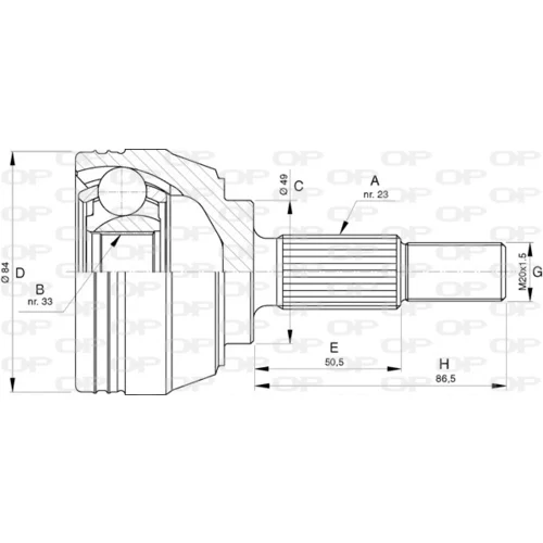Sada kĺbov hnacieho hriadeľa OPEN PARTS CVJ5727.10