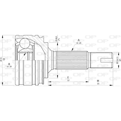 Sada kĺbov hnacieho hriadeľa OPEN PARTS CVJ5730.10