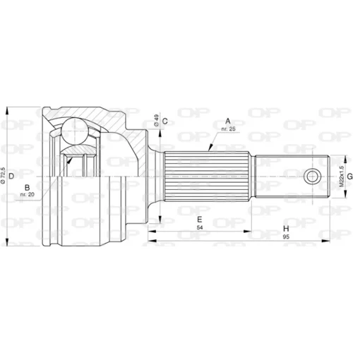 Sada kĺbov hnacieho hriadeľa OPEN PARTS CVJ5752.10
