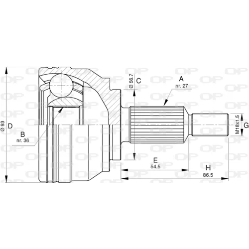 Sada kĺbov hnacieho hriadeľa OPEN PARTS CVJ5779.10