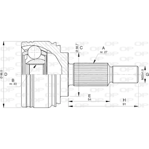 Sada kĺbov hnacieho hriadeľa OPEN PARTS CVJ5783.10