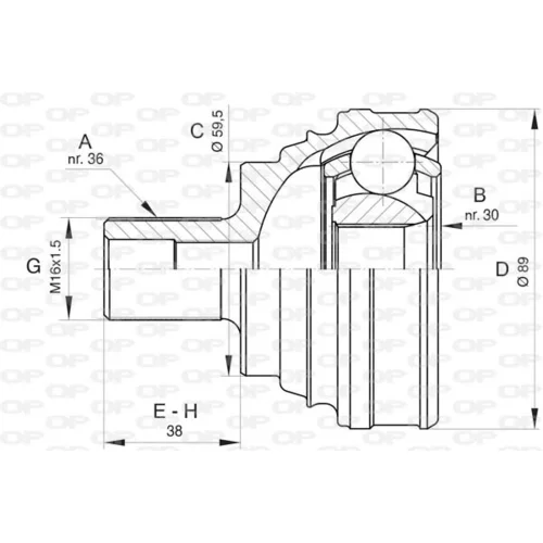 Sada kĺbov hnacieho hriadeľa OPEN PARTS CVJ5828.10