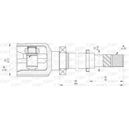 Sada kĺbov hnacieho hriadeľa OPEN PARTS CVJ5833.20
