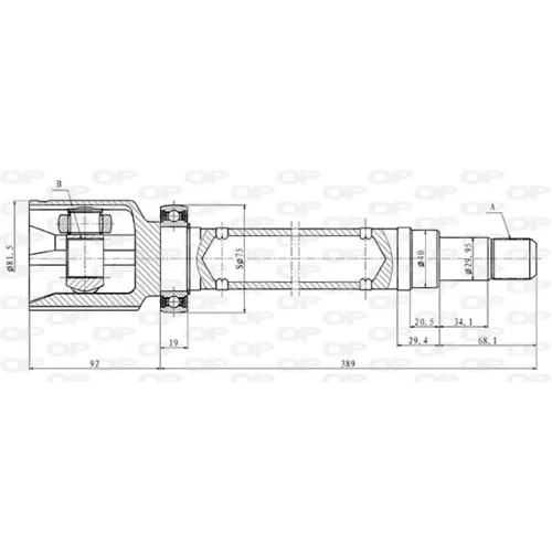 Sada kĺbov hnacieho hriadeľa CVJ5862.20 (OPEN PARTS)