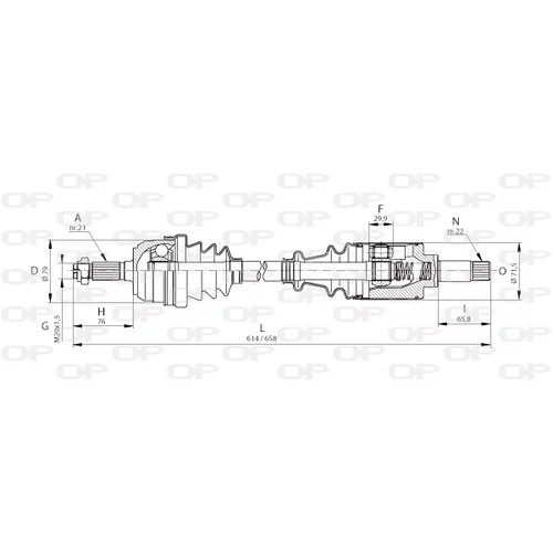 Hnací hriadeľ OPEN PARTS DRS6084.00