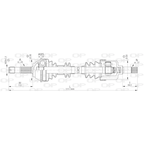 Hnací hriadeľ OPEN PARTS DRS6137.00