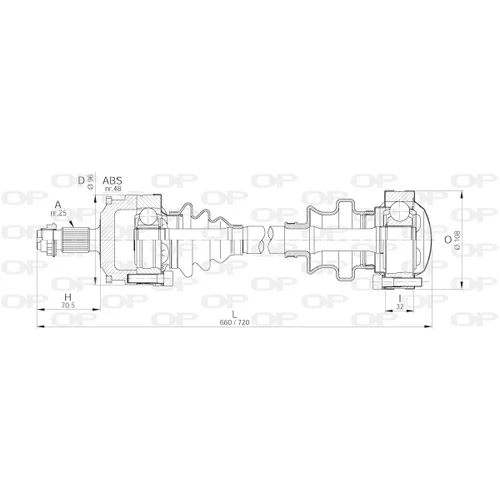 Hnací hriadeľ OPEN PARTS DRS6189.00
